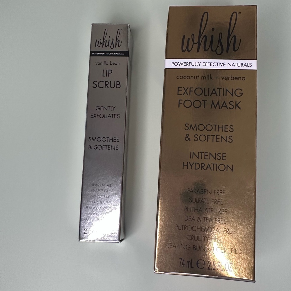 Whish Vanilla Bean Lip Scrub and Coconut Milk Foot Mask